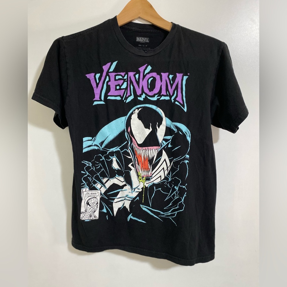 Venom T-Shirt Men’s Sz Small Black 100% Cotton Short Sleeve Graphic Tee